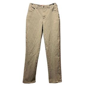 Gloria Vanderbilt Classic‎ Straight Leg Khaki Beige Stretch Cotton Pants Size 6